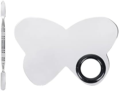 HEVSTIL Гребло за Палитра грим във формата на Пеперуда от Неръждаема Стомана, Палитра за Смесване на грим с помощта на Нож, Инструмент