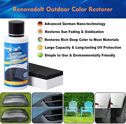 Средство за възстановяване на цвета на RENOVADOLT Plastic Outdoor за автомобили 50 мл с Керамично покритие Възстановява Избледнели, Повредени от Слънцето и Окислява повърхност