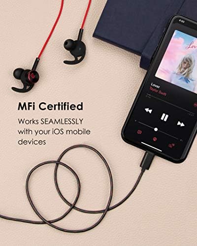 Слушалки PALOVUE Светкавица със слушалки Mircrophone Слушалки за спортни тренировки, Сертифицирани Пфи, с Шумоизолация, Съвместими