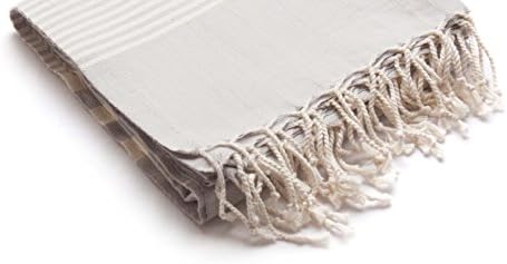 Турското Пештемальное Кърпа Ahenque от памук / Плажна Хавлия / Кърпи за баня в Бяла ивица, 37 x 73 инча (95 см х 185 см), Черно-бяло