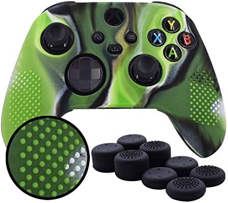 Дръжки за контролера на Xbox серия X, Противоскользящий Силиконов калъф Pandaren с шипове за дръжка от кожа на контролера на Xbox X series /S със защита на палеца FPS Pro 8шт (Camougreen)