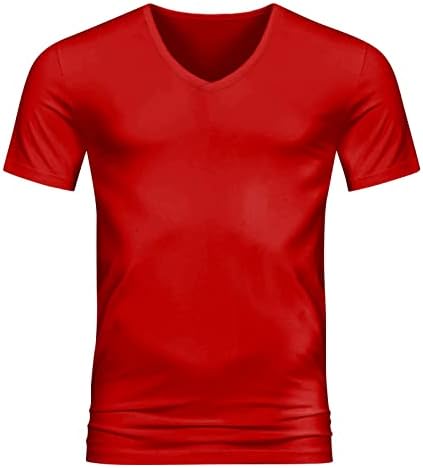 Мъжка Тениска С V образно деколте, Модни и Ежедневни Бързосъхнеща Дишаща, Впитывающая Пот Тениска С Къс Ръкав, Комплект За Мъже