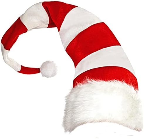 EESLL Шапка на дядо коледа 1 Опаковка Смешни шапки за партита, Коледни шапки, Дълги Шарени Плюшени шапки за Коледно парти (Цвят: зелен размер: