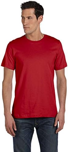 Тениска от Джърси Bella + Canvas Унисекс с къс ръкав Made In The USA L Платно Червен Цвят