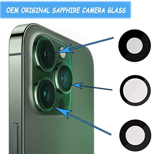 IOUALEY 3 бр. Смяна на стъкло на обектива на задната камера за iPhone 13 Pro 6,1 инча /13 Pro Max 6,7 инча, Оригинална Смяна на