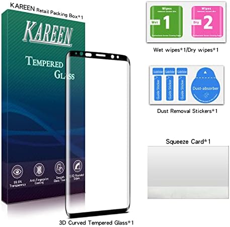 Защитно стъкло KAREEN от закалено стъкло за Samsung Galaxy S9, Защита от надраскване, 3D Извити Точкова матрица, Твърдост 9H, Без мехурчета, HD Прозрачен