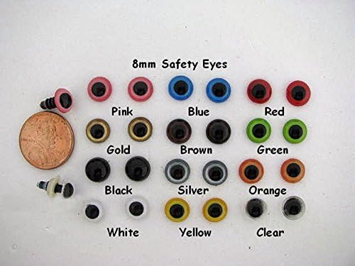 Пластмасови защитни очички Изберете Размер и цвят на Мече, Кукла, Шият, 25 ДВОЙКИ от 6 до 12 мм (6 мм, синьо)