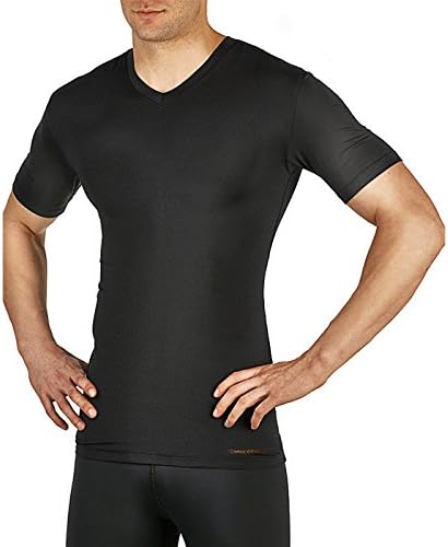 Мъжки Компресиране риза Tommie Copper Основната, с къс ръкав и V-образно деколте | UPF 50, Дишането е Основен слой за ежедневната