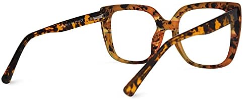 Zeelool Стилни Квадратни Очила с голям размер с прозрачни лещи без рецепта, Дамски слънчеви Очила на Марката ZOP02126-12, Червен /Син