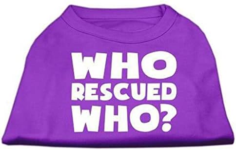 Тениска с Трафаретным принтом Mirage Pet Products Who Rescued Who, 3X-Large, Лилаво