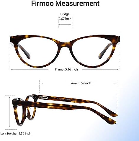 Firmoo без Blue Light Blocking Glasses, Компютърни Очила Котешко око, Блокер Синя Светлина, Очила с Увеличение