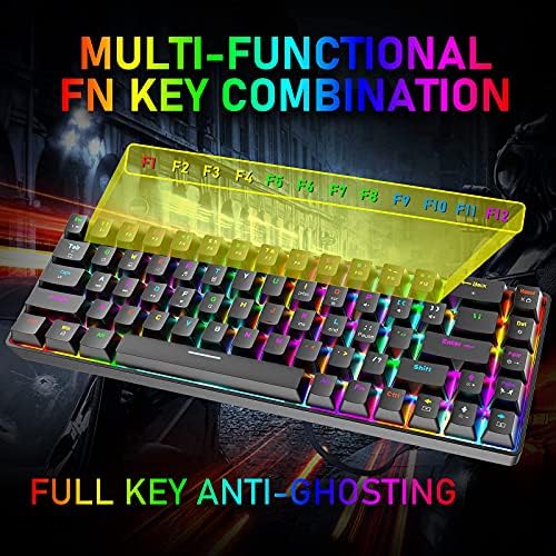 Компактен 60% Ръчна Детска клавиатура и комбинирана мишка с ергономична защита от отблясъците 68 клавиши Дъгова RGB подсветка 6400DPI Honeycomb