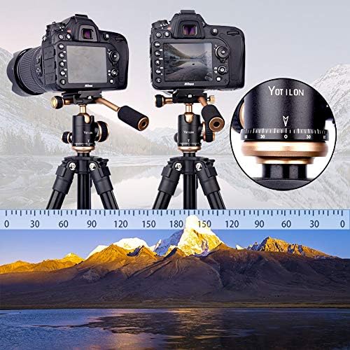 Статив YoTilon за фотоапарат, преносим, лек статив за камера за пътуване за DSLR, топка стативи за огледално-рефлексни фотоапарати на 360