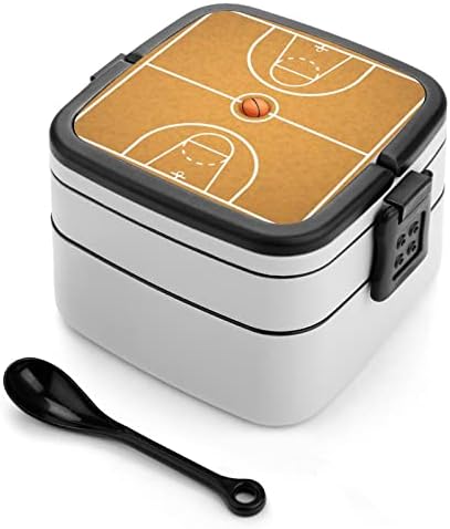 Баскетболно игрище с Принтом топката е В Една Пластове кутия за Bento за Възрастни /Деца, Набор от Обяд кутии, Контейнери за приготвяне