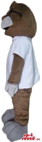 Морж SpotSound в Бяла Тениска, Талисман Костюм Мультяшного герой от САЩ
