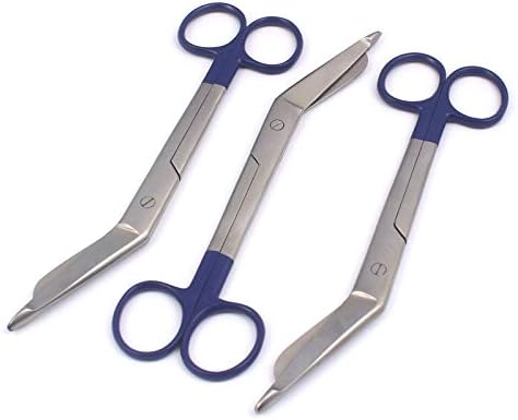 DDP Комплект от 3 Бандажных ножица Lister за медицински сестри с цветна дръжка 7,5 инча (син)