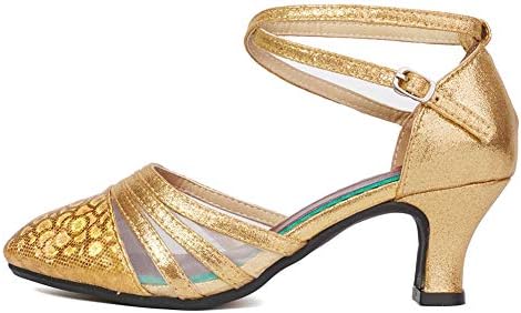 HIPPOSEUS/ Дамски обувки за танци балната зала със злато пръсти, Блестящи обувки с пайети За Сватбени партита, Обувки за Танго и Самба, модел N302, 8 B (M) САЩ
