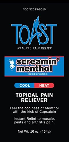Тост Screamin' Menthol Cool Heat Местно Обезболяващо при болки в мускулите, ставите и артрит - 16 грама