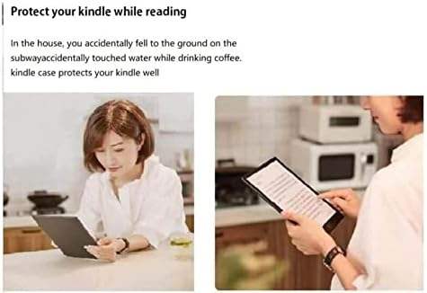 Студиен калъф WunM за Kindle Paperwhite 5 2021 11-то поколение (6,8 инча), Защитен Калъф-портфейл с панти капак за сън, Светловолосая Жена,