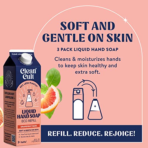 Сос за течен сапун Cleancult за ръце (32 грама, 3 опаковки) - Сапун за ръце, която подхранва и овлажнява - Течен сапун, без