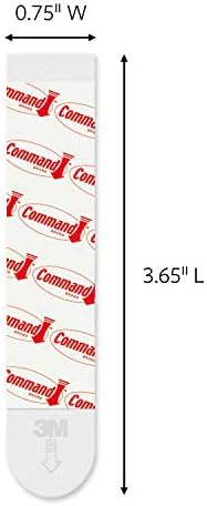 Command Големи Сменяеми ленти за вътрешни куки, 20 ивици и Малки Бели Ивици за плакати, За използване на закрито, 64 ленти (PH024-64NA)