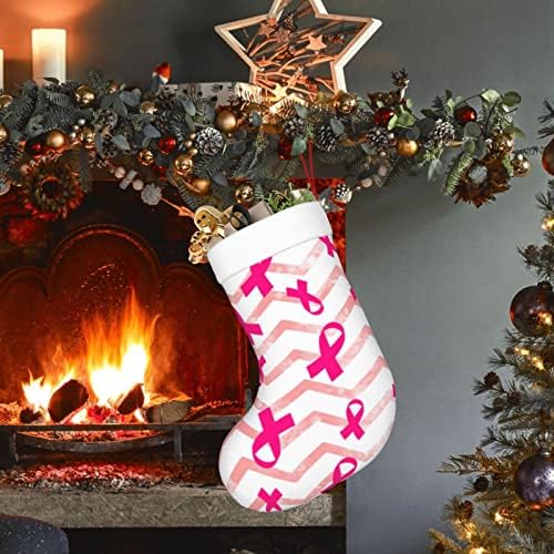 Коледни Чорапи Augenstern Информираността За Рака на гърдата Двустранни Окачени Чорапи За Камината