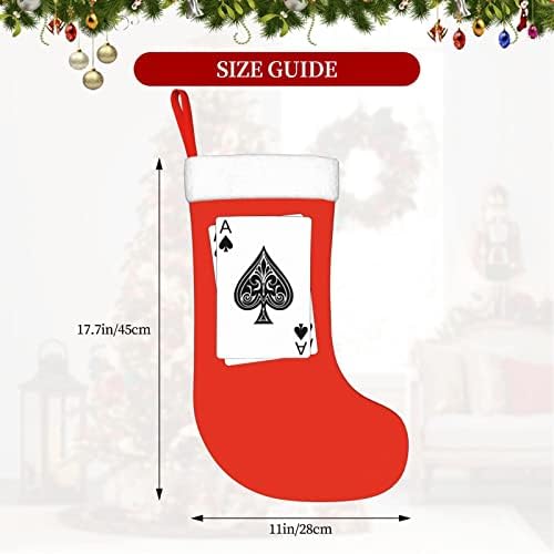 Cutedwarf Покер Асо пика Коледен Отглеждане на Коледна Украса За празника Камина Окачен на Стелката 18 Инча(А)А) Чорапи