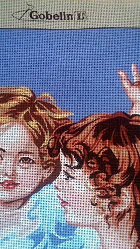 Комплект за бродиране на Гоблени на платно с рисувани Кръстопът Счетным кръст Gobelin - Sisters. 24 x32 10,557 от Gobelinl L