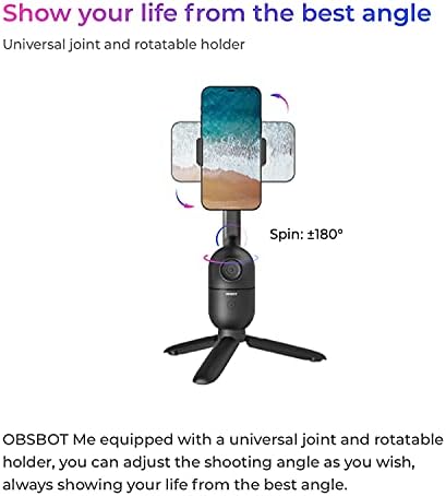 Статив за проследяване на OBSBOT Me с подкрепата на изкуствен интелект, автоматично следене на рамката и управление с жестове с помощта на изкуствен интелект, широк зр?