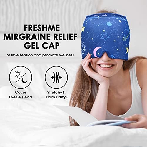 FRESHME Ледената Шапка за облекчаване на Мигрена - Облекчаване на главоболие Удобна Маска за сън, Растягивающийся Регулируем Гъвкав