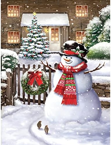 CEOVR Комплекти за Рисуване с Диаманти във формата на Коледа Снежен за възрастни - Живопис с Диаманти във формата на Елхи, Снежни