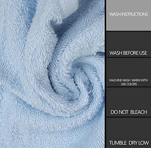 Памук и Спокойствие, Набор от изящно космати мочалок от памук - 24 Луксозни опаковки на детски сините мочалок - Кърпа