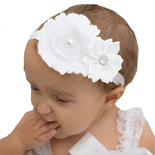 Bloomposh/ бебешки бели превръзки на главата, колела за коса, панделки за коса, дъвка, аксесоари за коса за момиченца, новородени, бебета,