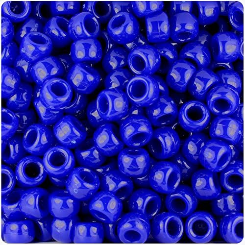 Кралски Сини Непрозрачни Вороньи Мъниста Пони-Мъниста, Направени в САЩ е С Голяма дупка 6x9 мм
