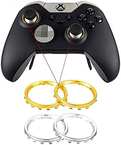 TX GIRL 10 бр. Хромирани пръстени с акцент под формата на кръг, за палеца на поръчка за Microsoft Xbox One Elite Controller X-ONE