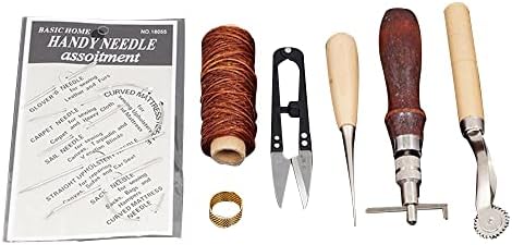Набор от кожени инструменти за Ръчна работа от 7 теми, определени за ръчно шиене на кожа Ръчно изработени, определени от