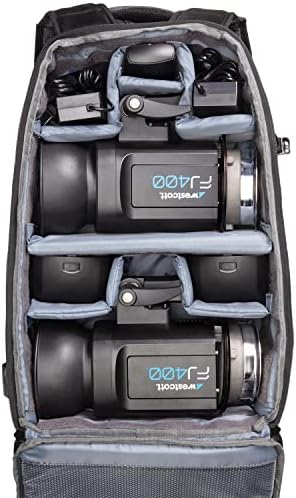 Westcott FJ400 Strobe 2-Light Backpack Kit с wi-fi спусъка FJ-X3 S (съвместим с Sony) - Преносим комплект осветление за фотография с дълготрайна батерия, пълноцветен дисплей, честота 20 кадъра ?
