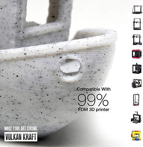 Конци Vulkankraft Premium Marble PLA за 3D печат, 1,75 мм, 1 кг, има и тестова опаковка, по-Малко податливи на деформация, висока пригодност за печат, понижава вероятността за запушван