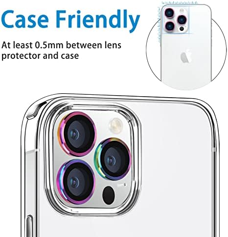 Hsefo за iPhone 13 Pro за iPhone 13 Pro Max Защита на обектива на камерата Капачка за обектива от надраскване закалено стъкло 9H Метална Защита на екрана на Камерата Противоударное