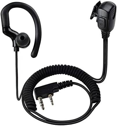 Слушалка HYSHIKRA G-образна форма, макара кабел на слушалки с ПР и микрофон високоговорител, за да BaoFeng UV-5R 5RA 5RB 5RC 5RD 5RE 5REPLUS 3R + Аксесоари за двустранна радиовръзка Kenwood Retevi