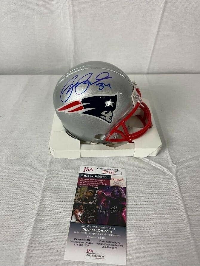Мини-каска с автограф на Рекса Беркхеда Patriots JSA - Мини-Каски NFL с автограф