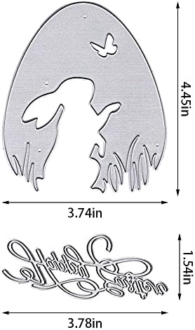 ALIBBON Печати Happy Easter Rabbit за производство на пощенски Картички, Щампи за Рязане на Заек в Великденски Яйца, Метални Форми-шаблони,