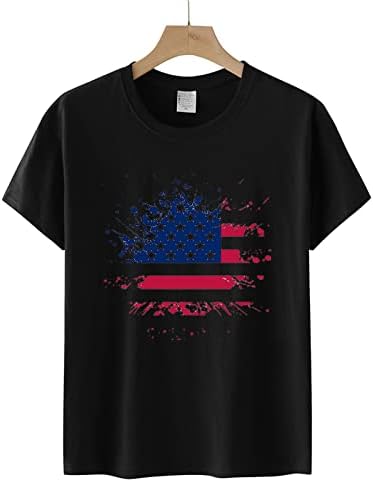 Патриотични Ризи за Жени, Тениска с Американския Флаг, Ежедневни Летни Потници, Тениски с Къс Ръкав, Райе тай-Дай, Удобни Свободни Тениски