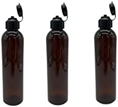 Пластмасови бутилки Amber Cosmo обем 8 унции - 3 опаковки на Празни Бутилки за Еднократна употреба - Етерични масла, - Средства за почистване