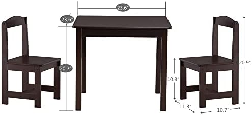 Комплект дървени маси и столове ZSQAW включва 2 стола, идеално подходящи за diy, лека закуска, изпълнение на домашни работи