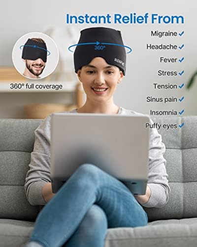 Капачка за облекчаване на Мигрена RENPHO, Лед Обвивка на Главата, Капачката За Облекчаване на главоболие с Гореща или Студена Терапия и