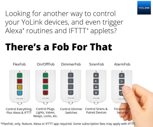 YOLINK DimmerFob, Ключодържател с интелигентни бутони, дистанционно управление превключвател на светлината за използване с интелигентните