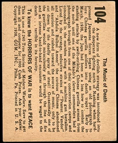 1938 Horrors of War 104 Музика смърт (пощенска картичка) (Без промоционални ръчен печат или обратна надпечатки реклама) EX+