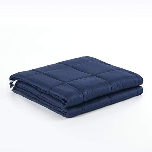 Детско утяжеленное одеяло TONGDADA | 40 x 60, 10 лири | за дете с тегло от 80 до 125 кг | Памук материал премиум-клас със Стъклени мъниста Тъмно синьо