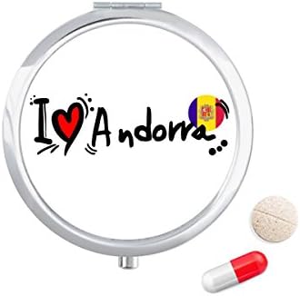 Аз Обичам Андора Дума Флаг Любов Сърцето Илюстрация Калъф За Хапчета В Джоба Кутия За Съхранение На Лекарства Контейнер Опаковка